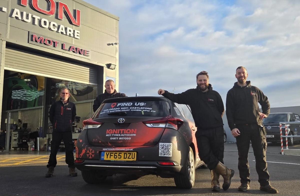 The Ignition Autocare team outside the Castleford garage