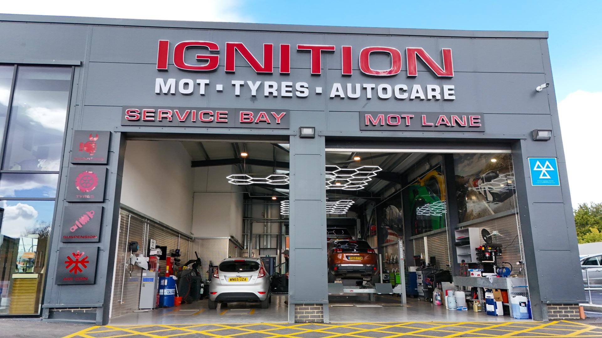 Ignition Autocare MOT, tyres and autocare signage, serving Knottingley and Ferrybridge