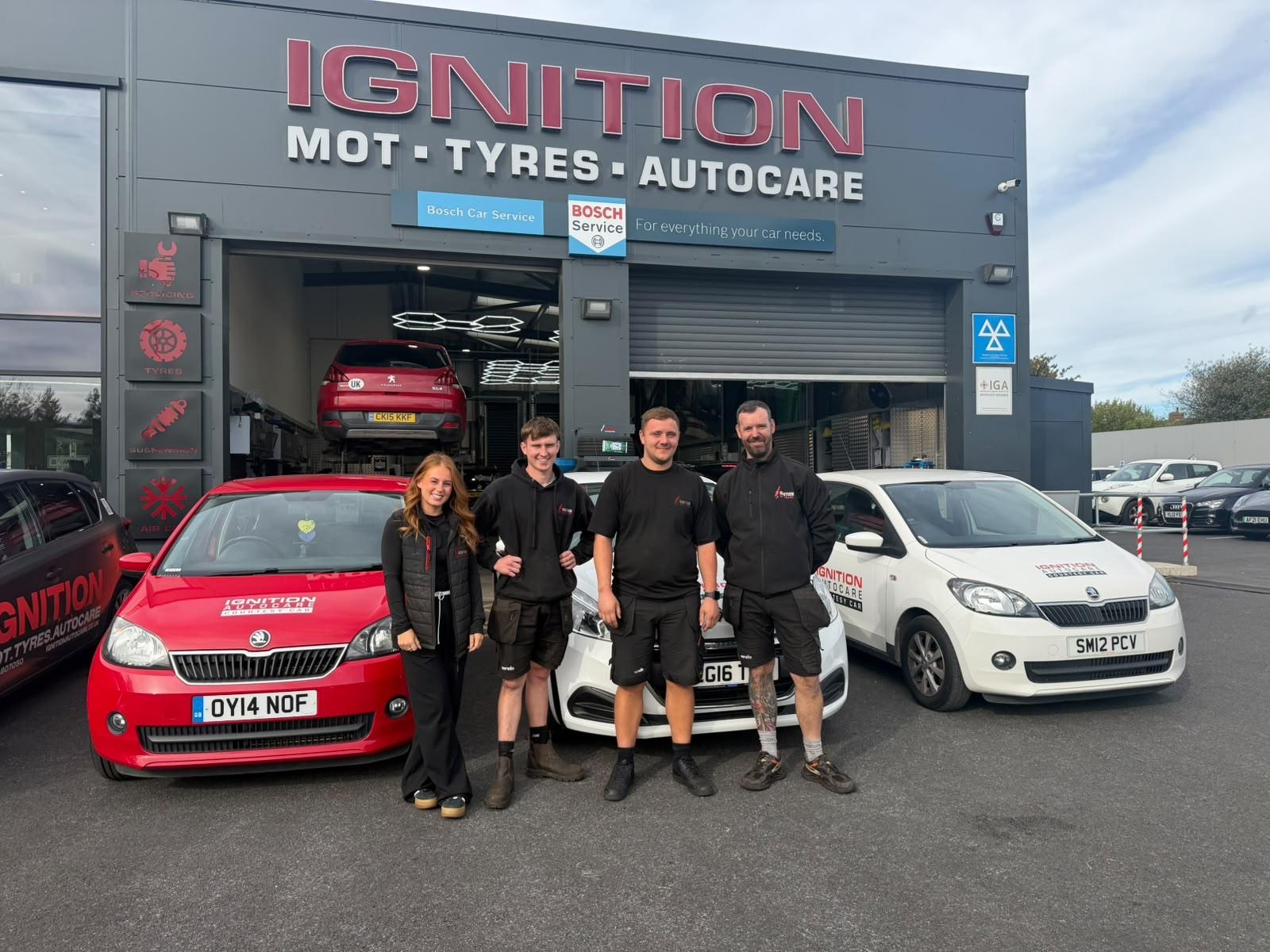 The Ignition Autocare team outside the Castleford garage