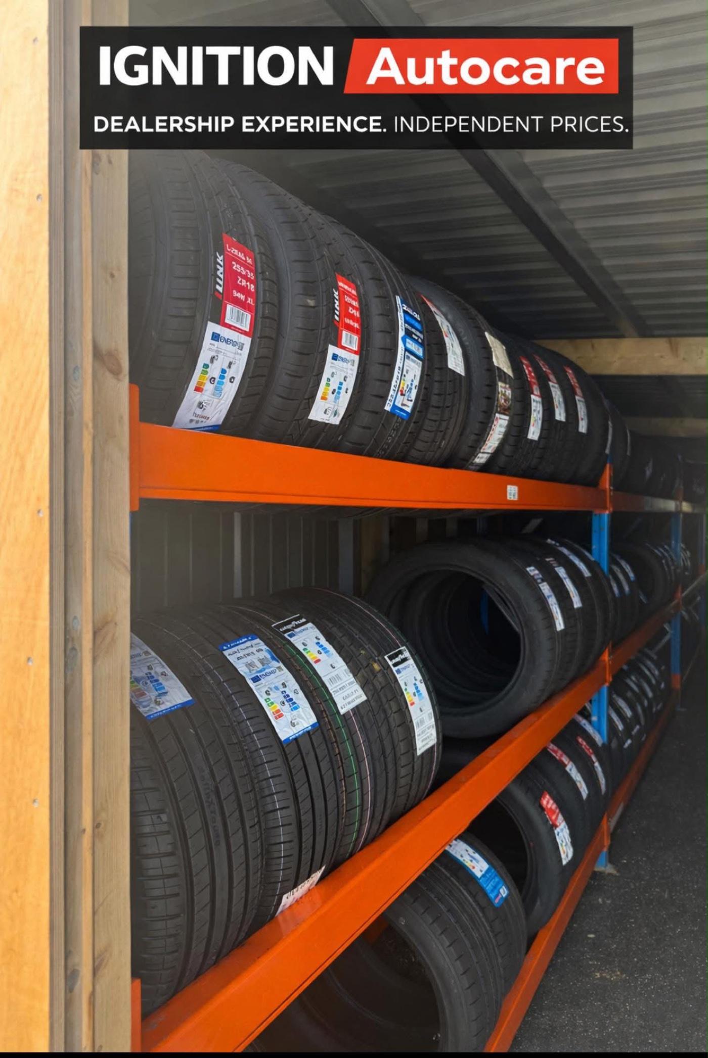 Ignition Autocare tyre stock — 300+ tyres in stock at our Castleford garage